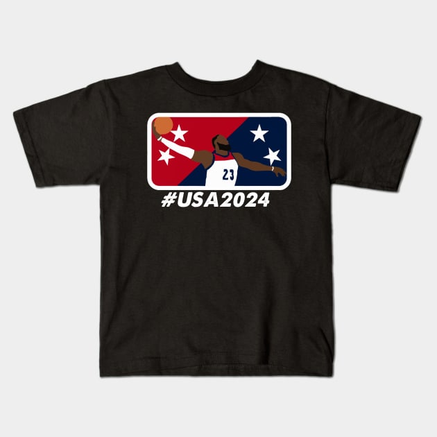 Olympics Basketball 2024 Kids T-Shirt by Pixelwave